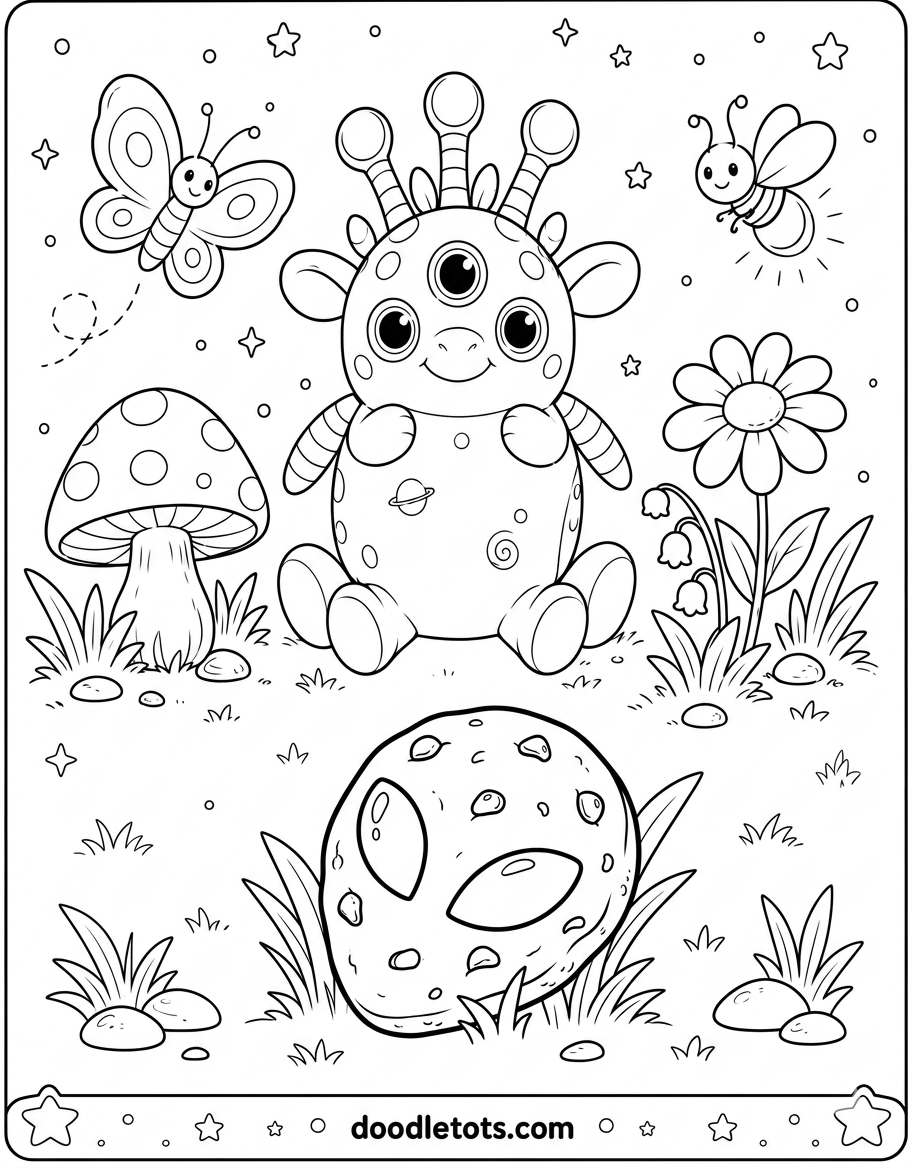 Spriggle the Space Sprout Coloring Page